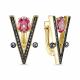 Серьги из золочёного серебра KABAROVSKY с фианитом и Swarovski
