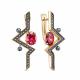Серьги из золочёного серебра KABAROVSKY с фианитом и Swarovski