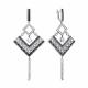 Серебряные серьги KABAROVSKY с фианитом и эмалью