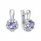 Серебряные серьги KABAROVSKY с фианитом и танзанитом