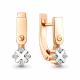 Серьги из золочёного серебра AQUAMARINE с бриллиантом