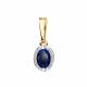Подвеска из золочёного серебра AQUAMARINE с фианитом и гидротермальным сапфиром