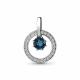 Серебряная подвеска AQUAMARINE с фианитом и Лондон топазом