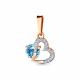 Подвеска из золочёного серебра AQUAMARINE с топазом и фианитом