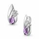 Серебряная подвеска AQUAMARINE с фианитом и аметистом