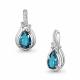 Серебряная подвеска AQUAMARINE с фианитом и Лондон топазом