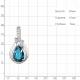 Серебряная подвеска AQUAMARINE с фианитом и Лондон топазом