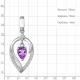 Серебряная подвеска AQUAMARINE с фианитом и аметистом