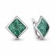 Серебряные серьги AQUAMARINE с эмалью