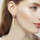 Серьги из золочёного серебра AQUAMARINE с фианитом