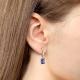Серьги из золочёного серебра AQUAMARINE с фианитом и танзанитом