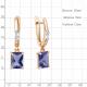 Серьги из золочёного серебра AQUAMARINE с фианитом и танзанитом