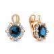 Серьги из золочёного серебра AQUAMARINE с фианитом и Лондон топазом