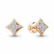 Серьги из золочёного серебра AQUAMARINE с фианитом