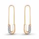 Серьги из золочёного серебра AQUAMARINE с фианитом