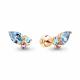Серьги из золочёного серебра AQUAMARINE с топазом и аметистом