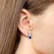 Серебряные серьги AQUAMARINE с фианитом и гидротермальным сапфиром