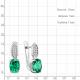 Серебряные серьги AQUAMARINE с фианитом и гидротермальным изумрудом