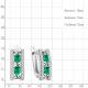 Серебряные серьги AQUAMARINE с фианитом и гидротермальным изумрудом