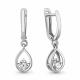 Серебряные серьги AQUAMARINE с фианитом
