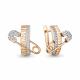 Серьги из золочёного серебра AQUAMARINE с фианитом