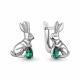 Серебряные серьги AQUAMARINE с гидротермальным изумрудом