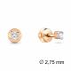 Серьги из золочёного серебра AQUAMARINE с фианитом