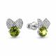 Серебряные серьги AQUAMARINE с фианитом и хризолитом