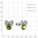 Серебряные серьги AQUAMARINE с фианитом и хризолитом
