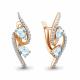 Серьги из золочёного серебра AQUAMARINE с топазом и фианитом