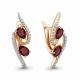 Серьги из золочёного серебра AQUAMARINE с фианитом и гранатом
