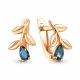 Серьги из золочёного серебра AQUAMARINE с Лондон топазом