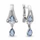 Серебряные серьги AQUAMARINE с топазом и фианитом