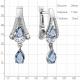 Серебряные серьги AQUAMARINE с топазом и фианитом