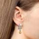 Серебряные серьги AQUAMARINE с фианитом и цитрином