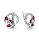Серебряные серьги AQUAMARINE с фианитом и гранатом