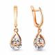 Серьги из золочёного серебра AQUAMARINE с фианитом