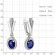 Серебряные серьги AQUAMARINE с фианитом и гидротермальным сапфиром