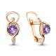 Серьги из золочёного серебра AQUAMARINE с фианитом и алекситом