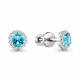 Серебряные серьги AQUAMARINE с топазом и фианитом