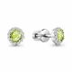 Серебряные серьги AQUAMARINE с фианитом и хризолитом