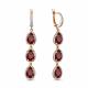 Серьги из золочёного серебра AQUAMARINE с фианитом и гранатом