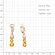Серьги из золочёного серебра AQUAMARINE с фианитом и цитрином