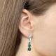 Серебряные серьги AQUAMARINE с фианитом и агатом