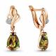 Серьги из золочёного серебра AQUAMARINE с фианитом и султанитом