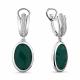 Серебряные серьги AQUAMARINE с фианитом и агатом