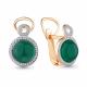 Серьги из золочёного серебра AQUAMARINE с фианитом и агатом