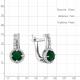 Серебряные серьги AQUAMARINE с фианитом и агатом