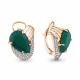 Серьги из золочёного серебра AQUAMARINE с фианитом и агатом