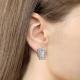 Серебряные серьги AQUAMARINE с фианитом и морганитом